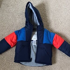 Carter's Kids Puffer Jacket - Navy and Red